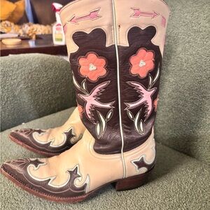 OLD GRINGO Golondrina Bluebird Floral Inlay Women's Cowgirl Western Boots W 6.5